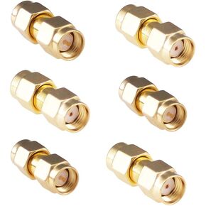 6pcs Antenna Adapter SMA Male to RPSMA Male Connector Splitter Converter for Audio FPV Antennas Radio Video(F13-6)