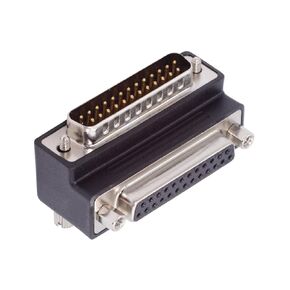 CY Adapter DSUB Parallel LPT AES/EBU DB25pin Male Nut to Female Screw Extension Adapter DB Connector 90 Degree Angled Up