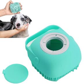 فرشاة استحمام للكلاب - فرشاة استحمام للكلاب من السيليكون الناعم مع موزع صابون وشامبو، فرشاة تدليك حمام للعناية بالحيوانات الأليفة للكلاب والقطط ذات الشعر القصير والطويل، باللون الأزرق in Kuwait