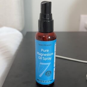 Seven Minerals, Pure Magnesium Oil Spray - Big 12 fl oz (Lasts 9 Months) - USP Grade Magnesium Spray, No Unhealthy Trace Minerals - from Ancient Underground Permian Seabed in USA, Free eBook Included