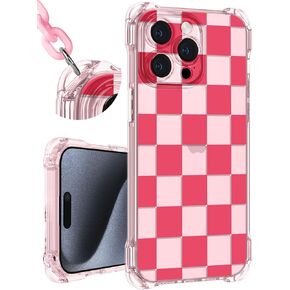 Toycamp for iPhone 13 Pro Max Case with Strap for Women - Cute Funny Girls Girly Skull Flower Pattern Design for iPhone 13 Promax Case with Wrist Lanyards Four Corners Flexible Hang Style