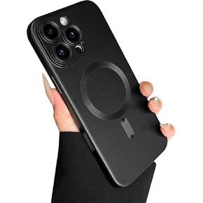 Magnetic Case for iPhone 16 Pro Phone Case for Women, Matte Luxury Soft Metallic Luster Design with Camera Lens Protector, Compatible with Magsafe Case for iPhone 16 Pro 6.3"-Wine Red