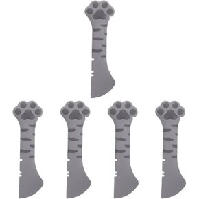 ULTECHNOVO 2pcs Home Accessory Portable Mixing Food Storage Cat Rabbit Dog Can Silicone Small Paw Short Spoon Spatula Opener Tableware Feeder Adorable and Feeding Multi- Functional Cats Wet
