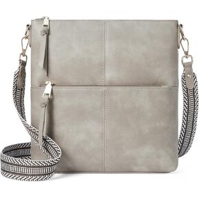 WESTBRONCO Crossbody Purses for Women, Medium Shoulder Handbags Vegan Leather Casual Satchel with Guitar Strap