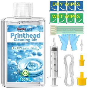 Printhead Cleaning Kit, 150ml Print Head Cleaning Kit for Epson Ecotank Printer Nozzle, Best Printers Printhead Cleaning Kit for HP Officejet Pro, Inkjet Printer Head Cleaner Solution for Canon Pixma