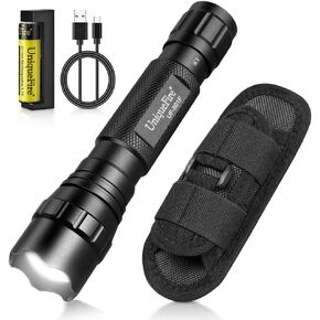 UniqueFire 501F Small Tactical Flashlight with Holster, 5 Modes Mini LED Zoomable Flashlight High Lumen Duty Torch with IPX-65 Waterproof EDC Flashlight Bright Flash Light for Daily use,Emergencies