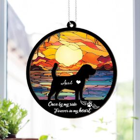 Rottweiler Pet Memorial Gifts, 6" Pet Memorial Suncatcher Ornament, Dog Memorial Gifts, Pet Loss Gifts, Loss of Pet Sympathy Gift, Pet Remembrance Gift in Memory of Dog Cat Forever in My Heart