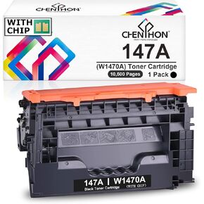 147A with chip Compatible Toner Cartridge Replacement for HP 147A W1470A (10,500 Pages) for HP LaserJet Enterprise M610 M611 M611 M612 MFP M634 M635 M636 Printer [Black 1-Pack]