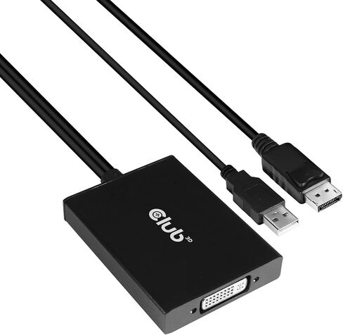محول Club 3D DisplayPort إلى DVI-D Dual Link HDCP Off Active Male/B باللون الأسود in Kuwait