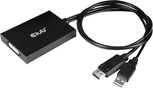 محول Club 3D DisplayPort إلى DVI-D Dual Link HDCP Off Active Male/B باللون الأسود in Kuwait