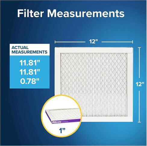 Filtrete 22x22x1 AC Furnace Air Filter, MERV 12, MPR 1500, CERTIFIED asthma & allergy friendly, 3 Month Pleated 1-Inch Electrostatic Air Cleaning Filter, 6-Pack (Actual Size 21.69x21.69x0.78 in) in Saudi Arabia