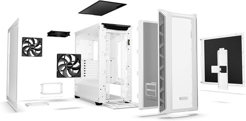 be quiet! Shadow Base 800 DX -ARGB - Mid-Tower PC Gaming Case - 420mm radiators or E-ATX motherboards Support -White - BGW62 in Kuwait