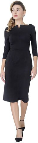 Marycrafts Women's Work Office Business Square Neck Sheath Midi Dress in Kuwait