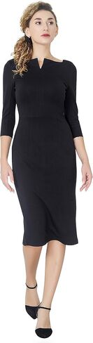 Marycrafts Women's Work Office Business Square Neck Sheath Midi Dress in Kuwait