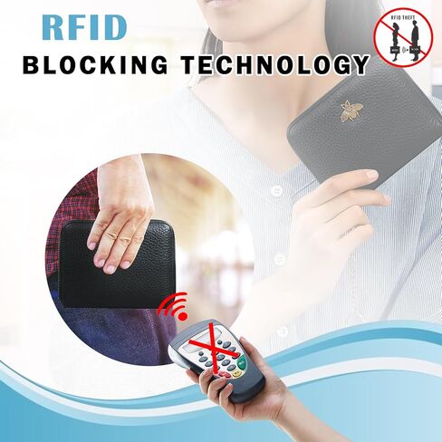 حافظة بطاقات الائتمان Imeetu RFID من الجلد بسحاب ومحفظة 24 فتحة للبطاقات للنساء in Kuwait