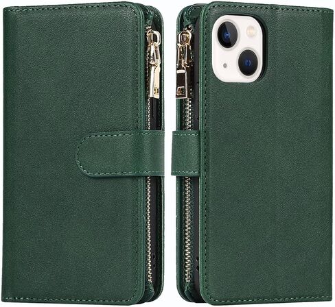 حافظة محفظة كروس لهاتف آيفون 14 برو ماكس مع حامل فتحة للبطاقات، حافظة من جلد البولي يوريثان بجيب بسحاب ومحفظة قلابة وحقيبة يد إغلاق مغناطيسي مع حزام حبل قابل للفصل لهاتف آيفون 14 برو ماكس- أزرق in Kuwait