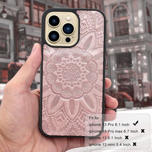 Harryshell Compatible with iPhone 13 Pro 5G 2021 Wallet Case Detachable Magnetic Cover Zipper Cash Pocket Multi Card Slots Holder Wrist Strap Lanyard Floral Flower (Blue Green) [Not fit iPhone 13] in Kuwait