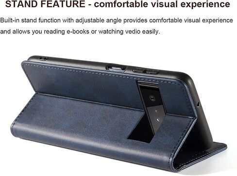 for Google Pixel 6 Pro Case, Vintage Wallet Case Card Holder Kickstand Built-in Magnetic Flip Folio Leather Case for Google Pixel 6 Pro - Black in Saudi Arabia