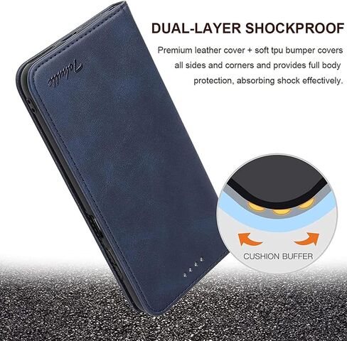 for Google Pixel 6 Pro Case, Vintage Wallet Case Card Holder Kickstand Built-in Magnetic Flip Folio Leather Case for Google Pixel 6 Pro - Black in Saudi Arabia