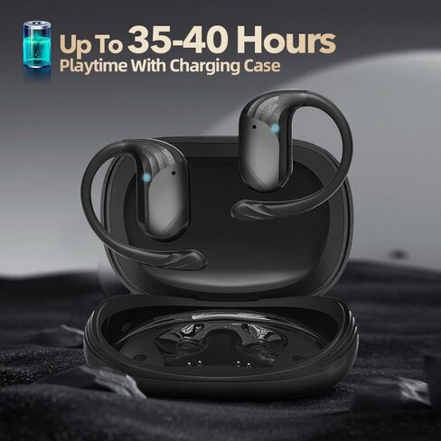 سماعات رأس لاسلكية S23Pro مفتوحة الأذن، سماعات أذن لاسلكية حقيقية بلوتوث 5.4، ميكروفون مزدوج واضح، حافظة شحن، خطافات أذن آمنة للاستخدام اليومي، أسود in Saudi Arabia