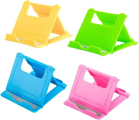 4 Pack Cell Phone Stand Tablet Stand Multi-Angle Universal Phone Stand for Desk Compatible Phone 13 12 Pro Plus All Android Smartphones (Black White) in Saudi Arabia