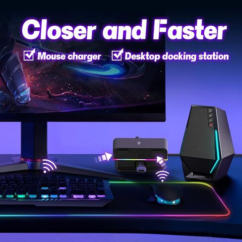 for G Pro X Superlight 2 Gaming Mouse Charging Dock for Razer Viper V3 Pro(2024), Logitech X Superlight 2 and Universal USB C Wireless Mouse Magnetic Desktop Charger RGB Gaming Room/Man Cave in Kuwait