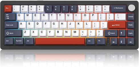 EMB Nabi Series NB1 65% Wireless Mechanical Gaming Keyboard, 66 Keys, CNC Aluminum, RGB, Hot-Swappable, 4600mAh, Milk Linear Switches, Wired/Bluetooth/2.4G (Pink/Pink) in Kuwait