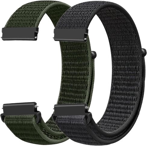 2 Pack Nylon Watch Bands Compatible with 16mm 18mm 19mm 20mm 22mm Watch Bands Quick Release Replacement Wristband, Adjustable Stretchy Straps Fabric Bands for Men Women in Kuwait