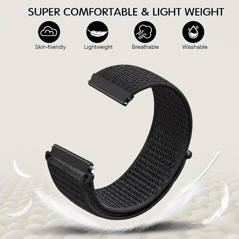 2 Pack Nylon Watch Bands Compatible with 16mm 18mm 19mm 20mm 22mm Watch Bands Quick Release Replacement Wristband, Adjustable Stretchy Straps Fabric Bands for Men Women in Kuwait