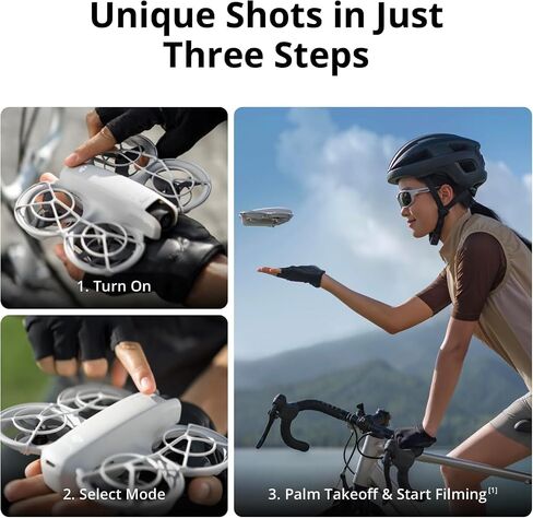 DJI Neo, Mini Drone with 4K UHD Camera for Adults, 135g Self Flying Drone that Follows You, Palm Takeoff, Stabilized Video, Propeller Guard (Controller-Free) With Landing Pad & SD Card in Kuwait