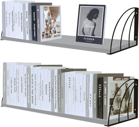 Floating Book Shelves for Wall Set of 2,Large 31.5×7.9 inch Rustic Floating Shelves,Rustic Brown Floating Bookshelf,Hanging Bookshelves for Wall, Farmhouse,Laundry Room,Bedroom,Kitchen. in Saudi Arabia