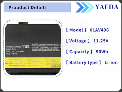 77+ L17M6P51 Laptop Battery Compatable with Lenovo ThinkPad P50 P51 P52 Series Notebook 01AV477 SB10H45077 00NY492 01AV496 SB10K97634 SB10H45078 00NY493 in Kuwait