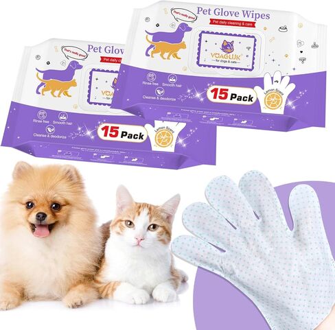 Dog & Cat Grooming Wipes, 30 Count, Plant Oil, Waterless Shampoo for Pets in Saudi Arabia