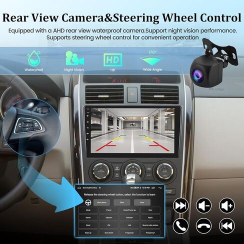 [2+64G] Android 13 Car Stereo for Mazda CX9 CX-9 CX 9 2006-2016 -10.1 inch HD Touchscreen EQ Audio - Wireless Carplay & Android Auto, Mirror Link, FM/RDS Radio, WiFi, GPS + AHD Backup Camera + Canbus in Saudi Arabia