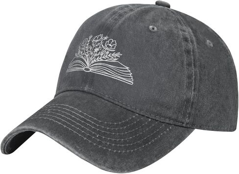 قبعة نسائية على شكل كتاب زهري، قبعة بيسبول مغسولة عتيقة قابلة للتعديل للأب والأم in Saudi Arabia