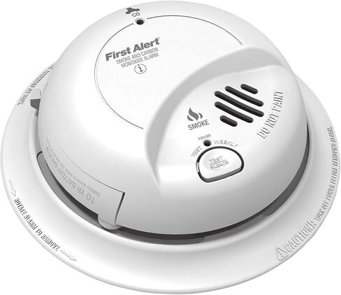 First Alert BRK SC9120LBL Hardwired Smoke and Carbon Monoxide (CO) Detector with 10 Year Sealed Battery Backup , White in Kuwait