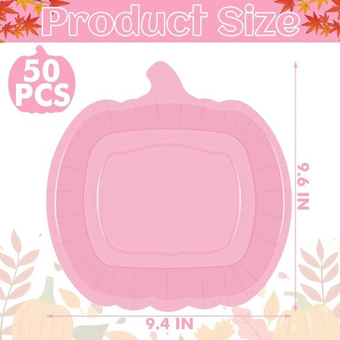 50 PCS Halloween Plates, 9.4'' X 9.6'' Pumpkin Shaped Plates, Disposable Halloween Paper Plates, Black Halloween Party Plates Tableware for Halloween Party Favors Halloween Decorations Pumpkin Decor in Kuwait