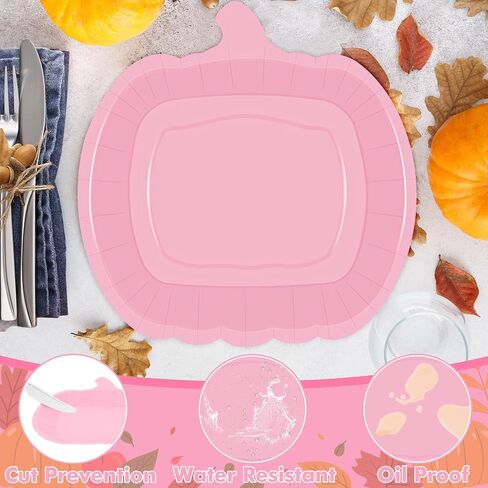 50 PCS Halloween Plates, 9.4'' X 9.6'' Pumpkin Shaped Plates, Disposable Halloween Paper Plates, Black Halloween Party Plates Tableware for Halloween Party Favors Halloween Decorations Pumpkin Decor in Kuwait