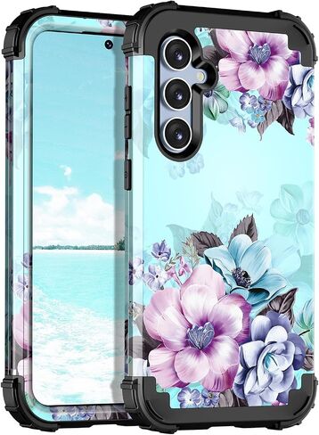 Casetego متوافق مع حافظة Galaxy S24 5G، ثلاث طبقات شديدة التحمل وقوية ومضادة للصدمات وحماية كاملة للجسم من البولي كربونات الصلب + حافظة ناعمة من مادة TPU لهاتف Samsung Galaxy S24 6.2 بوصة 2024، فراشة in Kuwait