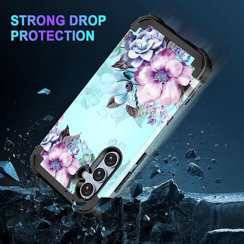 Casetego متوافق مع حافظة Galaxy S24 5G، ثلاث طبقات شديدة التحمل وقوية ومضادة للصدمات وحماية كاملة للجسم من البولي كربونات الصلب + حافظة ناعمة من مادة TPU لهاتف Samsung Galaxy S24 6.2 بوصة 2024، فراشة in Kuwait