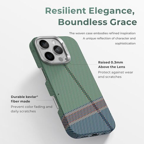 BENKS for iPhone 16 Pro Case Compatible with Magsafe, [PassionGreen ArmorAir] Built with Dupont Kevlar 600D Aramid, Ultra Slim & Lightweight iPhone 16 Pro Minimalist Case Multicolor in Kuwait