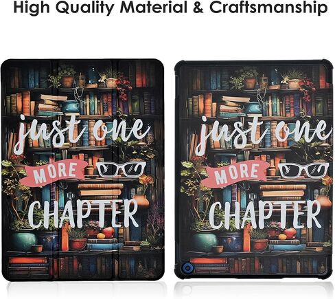 حافظة لجهاز Amazon Kindle Fire HD 8 & 8 Plus Tablet الجيل الثاني عشر/العاشر إصدار 2022/2020، غطاء خلفي نحيف ذو حامل ثلاثي الطي مع خاصية التنبيه/النوم التلقائي، لمحبي الكتب in Kuwait