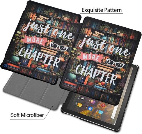 حافظة لجهاز Amazon Kindle Fire HD 8 & 8 Plus Tablet الجيل الثاني عشر/العاشر إصدار 2022/2020، غطاء خلفي نحيف ذو حامل ثلاثي الطي مع خاصية التنبيه/النوم التلقائي، لمحبي الكتب in Kuwait