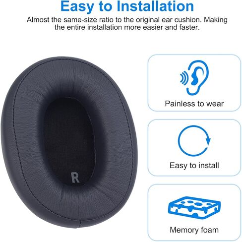 وسائد أذن بديلة متوافقة مع سماعات الأذن Audio-Technica ATH-SR9 ATH-DSR9BT ATH-DSR7BT، وسائد أذن لسماعات الرأس، وأغطية أذن من الجلد البروتيني الناعم، وأغطية للأذن in Kuwait