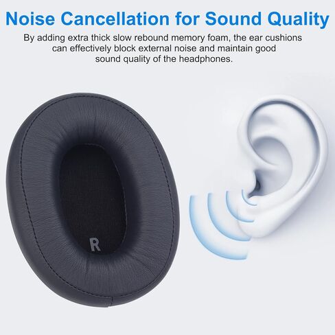 وسائد أذن بديلة متوافقة مع سماعات الأذن Audio-Technica ATH-SR9 ATH-DSR9BT ATH-DSR7BT، وسائد أذن لسماعات الرأس، وأغطية أذن من الجلد البروتيني الناعم، وأغطية للأذن in Kuwait