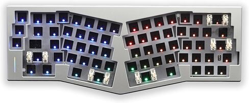 Glacier Weikav Record Alice V2، تخطيط منفصل بنسبة 68%، لاسلكي/سلكي، شريط مساحة مزدوج، USB-C قابل للفصل، قابل للتبديل السريع، RGB، مجموعة هيكلية للوحة المفاتيح DIY، علبة ألومنيوم CNC (فضي، كابل قياسي) in Kuwait