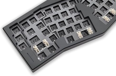 Glacier Weikav Record Alice V2, 68% Split Layout, Wireless/Wired, Dual Space Bar, Detachable USB-C, Hot Swappable, RGB, DIY Keyboard Barebone Kit, CNC Aluminum Case (Silver, Standard Cable) in Saudi Arabia