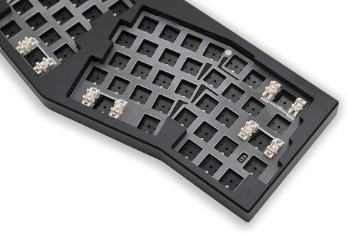 Glacier Weikav Record Alice V2, 68% Split Layout, Wireless/Wired, Dual Space Bar, Detachable USB-C, Hot Swappable, RGB, DIY Keyboard Barebone Kit, CNC Aluminum Case (Silver, Standard Cable) in Saudi Arabia