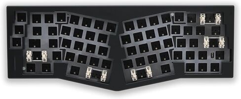 Glacier Weikav Record Alice V2, 68% Split Layout, Wireless/Wired, Dual Space Bar, Detachable USB-C, Hot Swappable, RGB, DIY Keyboard Barebone Kit, CNC Aluminum Case (Silver, Standard Cable) in Saudi Arabia
