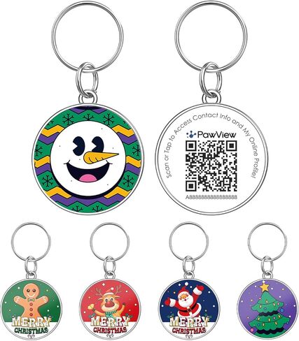 TN106 سلسلة عيد الميلاد QR Code Pet ID Tag Gingerbread Man in Kuwait